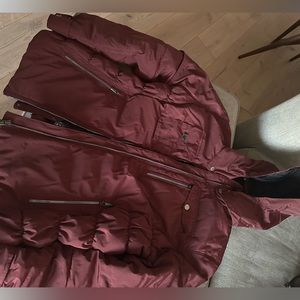 Obermeyer Ruched Ski Jacket in Bordeaux